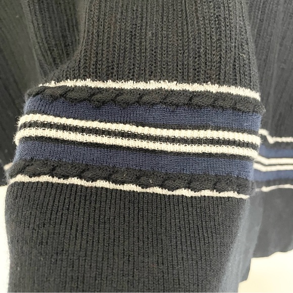 RAG & BONE Diana Extra Fine Merino Wool Oversized Black and Navy Sweater Size M - Picture 6 of 10